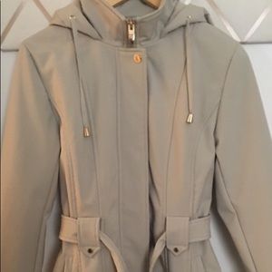 NWT Via Spiga Hooded Waist Belt Coat